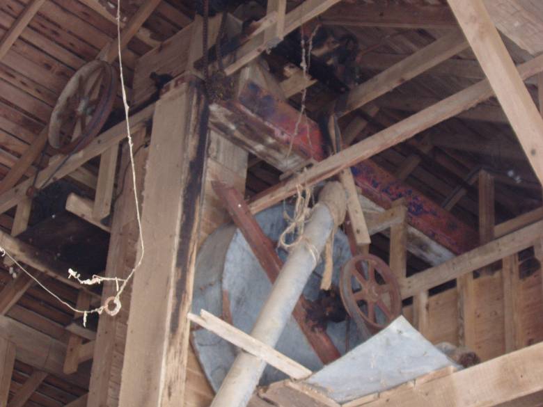 Byrum Barn Interior / Grain Sorting Contraption in one side of barn